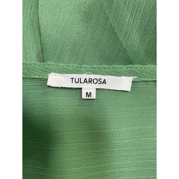 Tularosa 'Ina' Green Polyester Mini Wrap Dress Size M - Picture 4 of 5